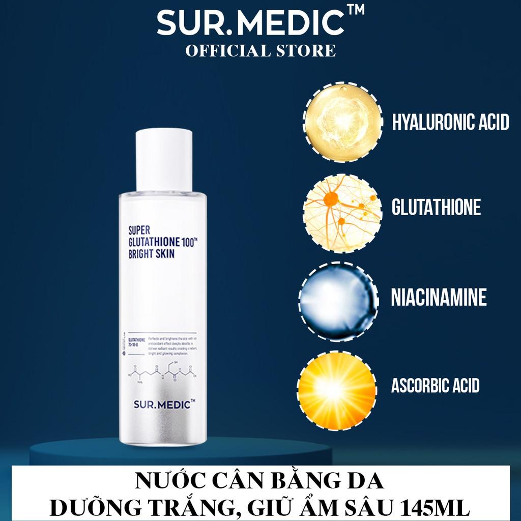 Toner Nước Cân Bằng SurMedic Super Glutathione 100 Bright Skin Giữ Ẩm Dưỡng Sáng Da 145ml