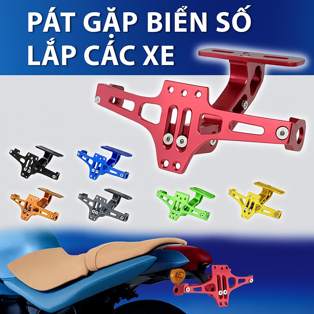 Pát Gập Biển Số Cao Cấp Nhôm Hợp Kim, Siêu Đẹp, Chống Rung Tốt, Phù Hợp Mọi Xe