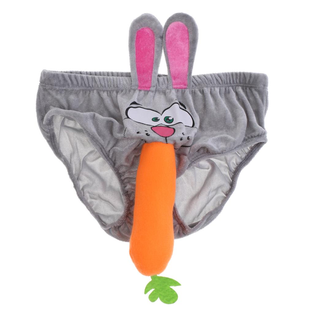 Rabbit Carrot Willy Mens Underpant Halloween Hen Party Underwear Joke Prop