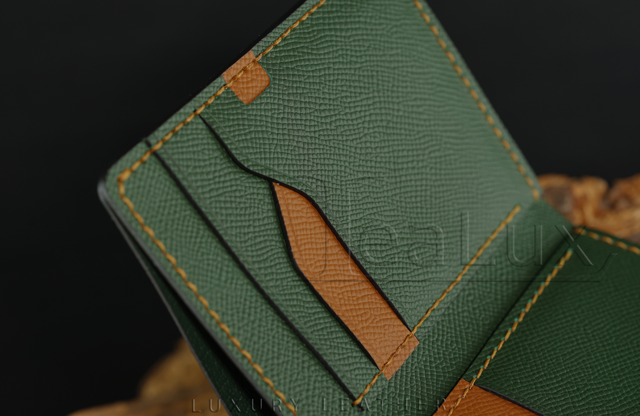 Ví Da Epsom Dáng Đứng Handmade Lealux Epsom Wallet 3