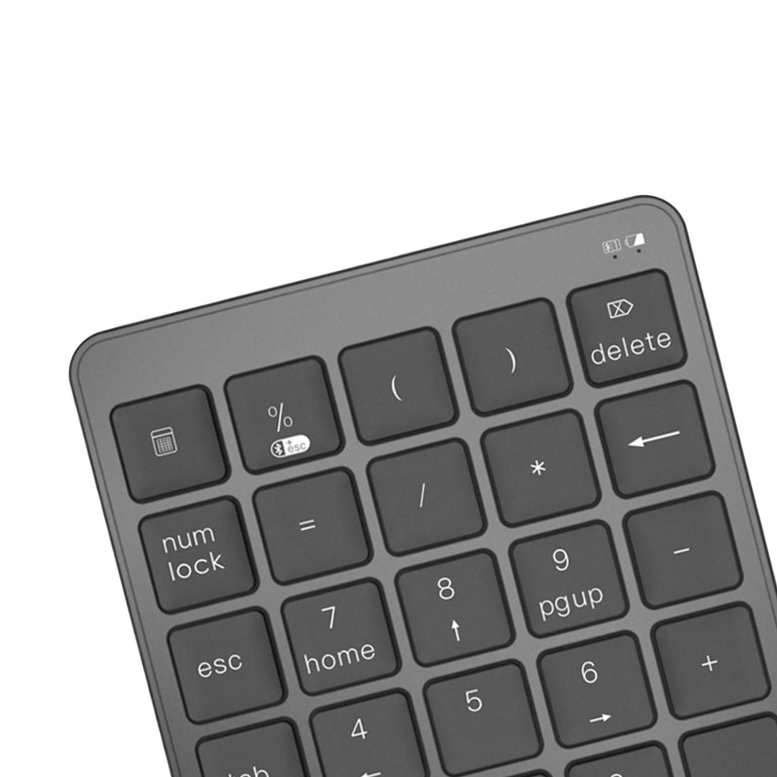 Wireless 28-Key Numeric Keypad For Smartphones Tablets Laptop Desktop PC