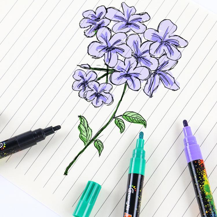 Sơn Acrylic Bút, Bút Sơn, 12 Màu Sơn Vĩnh Viễn Bút Đánh Dấu Cho Đá, Gốm Sứ, Thủy Tinh, Gỗ, Vải Bố