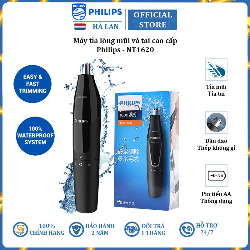 Máy Tỉa Lông Mũi và Tai Cao Cấp Philips NT1620 Hàng Nhập Khẩu