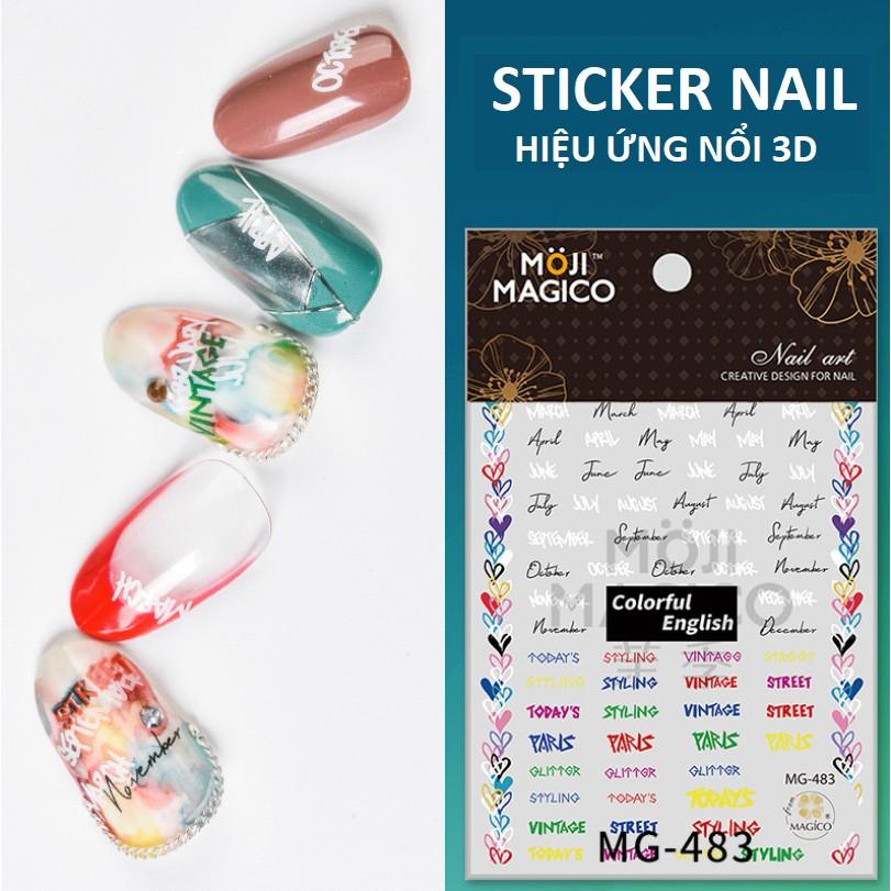 Sticker nails Magico chữ - hình dán móng 3D 483