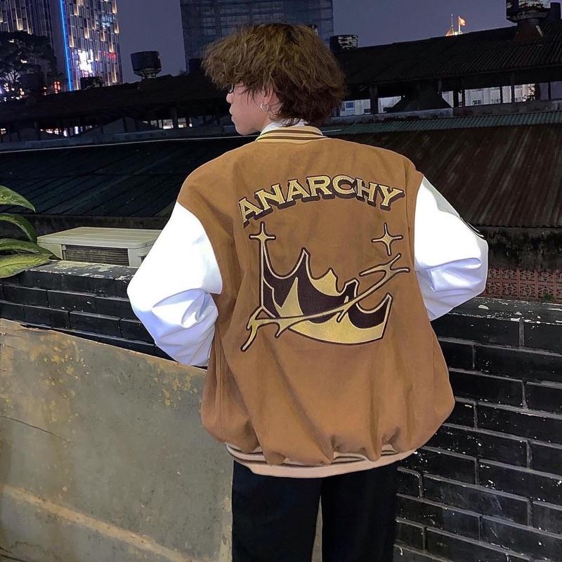 VARSITY BOMBER - ÁO KHOÁC BÓNG CHÀY NỈ NHUNG - CHỮ L