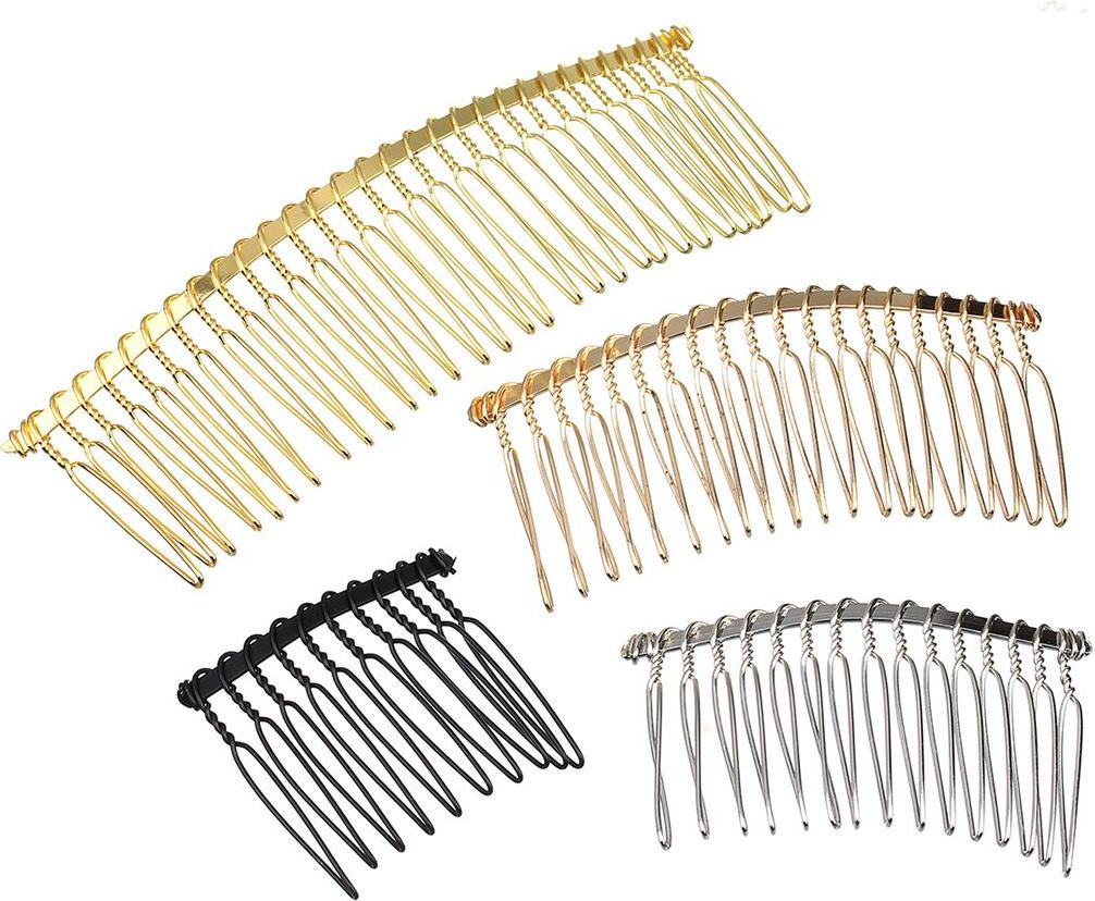 6pcs DIY Blank Metal Hair Clips Side Comb 10 Teeth Hair Accessories