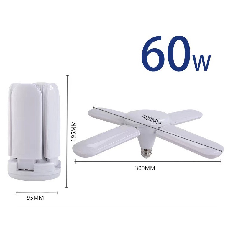 Bóng Đèn LED 4 Cánh Quạt Phát Sáng Siêu Sáng - Siêu Tiết Kiệm Điện 60W / Đui đèn xoáy E27 Tiết Kiệm 50%- 70% Điện Năng Tiêu Thụ