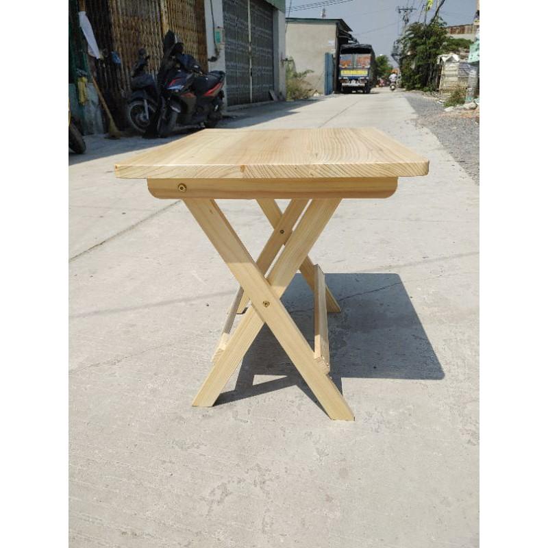 Bàn Xếp Gỗ Cao Su Chữ Nhật 40x60x52