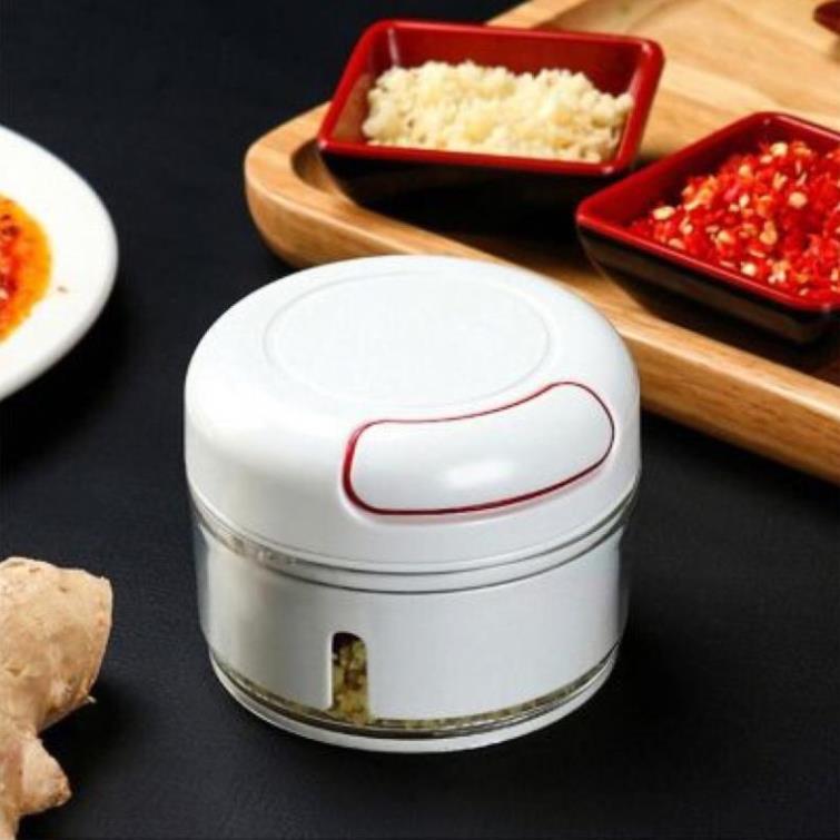 Máy xay tỏi ớt cầm tay Mini Food Chopper, dụng cụ xay ớt tỏi dây rút tiện lợi