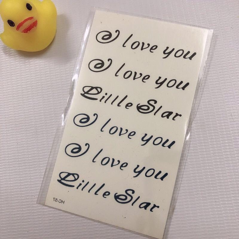 Combo 6 tấm hình xăm dán i love you 10x6cm