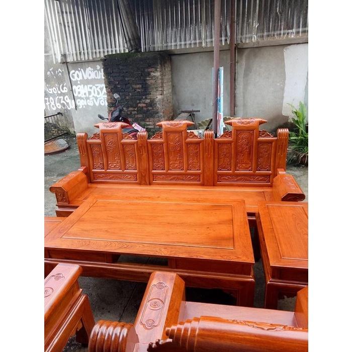 Bộ bàn ghế phòng khách âu á tay hộp gỗ hương đá tay 10
