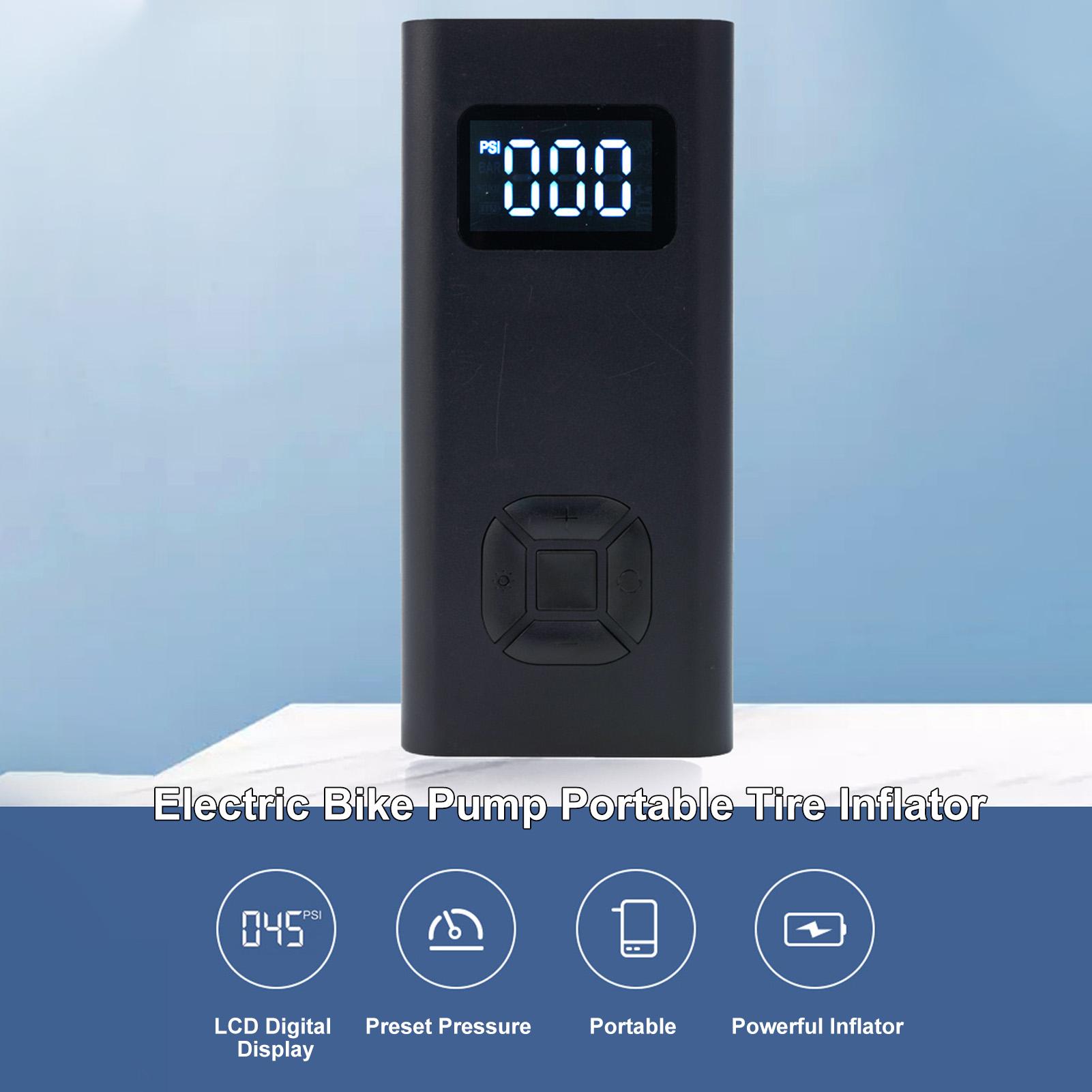 Tire Inflator Portable Air Compressor Digital Pressure Gauge with LEDs Light USB Rechargeable 150PSI Electric Air Pump