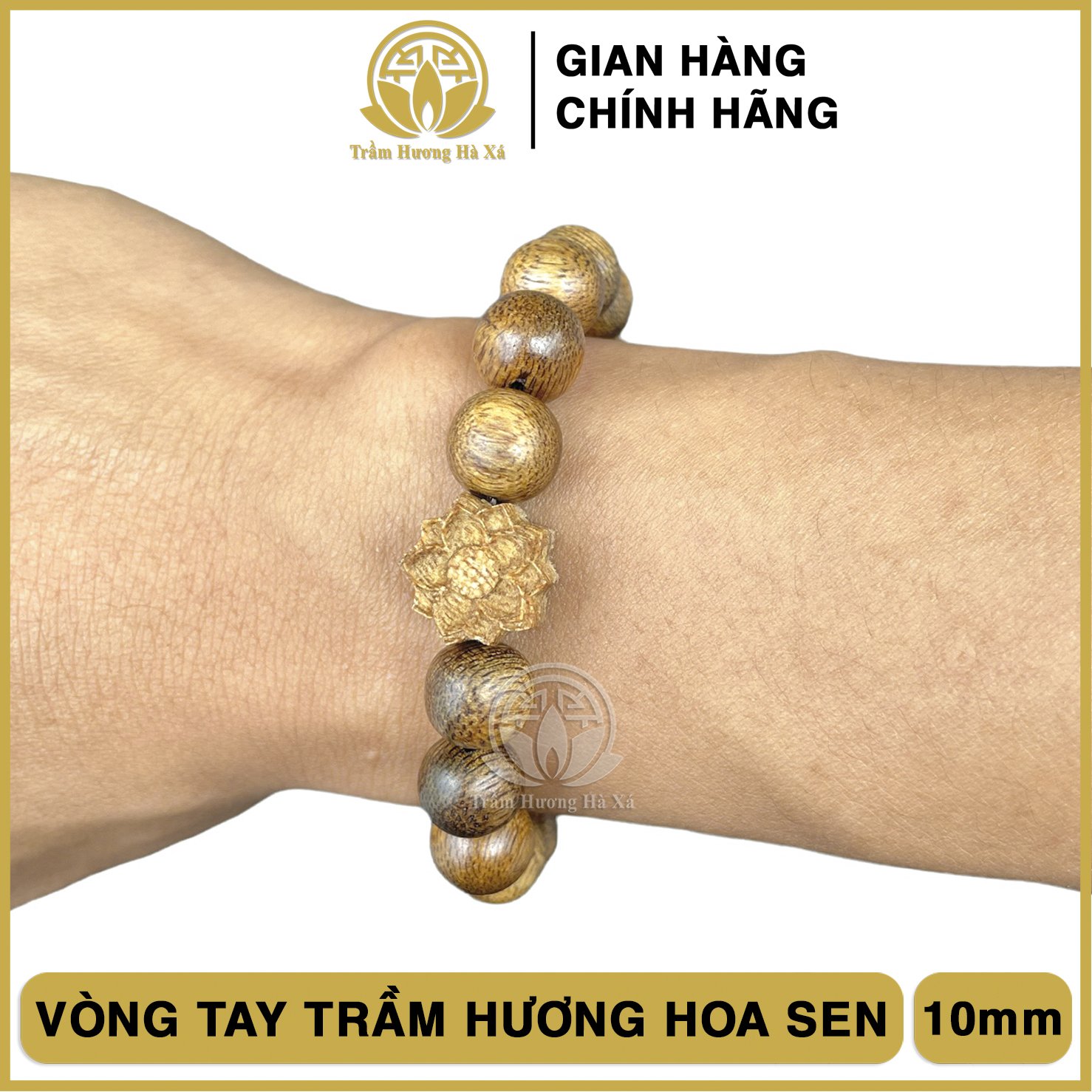 Vòng tay hoa sen tốc phong thủy trầm hương HÀ XÁ đeo tay nam nữ may mắn tài lộc