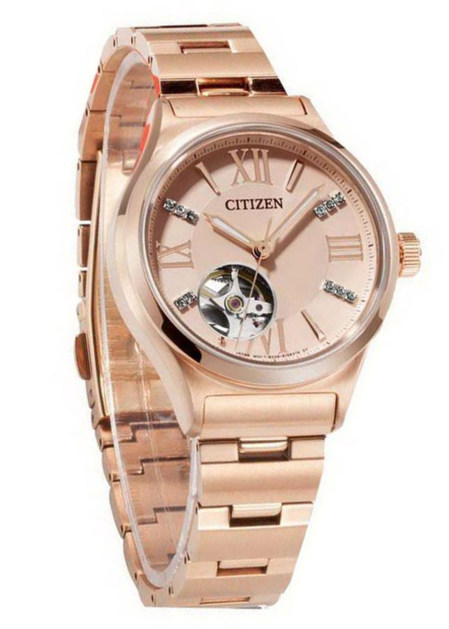 Đồng Hồ Nữ Citizen Đính Đá Swarovski Dây Thép Không Gỉ PC1003-58X - Mặt Vàng Hồng (Sapphire)