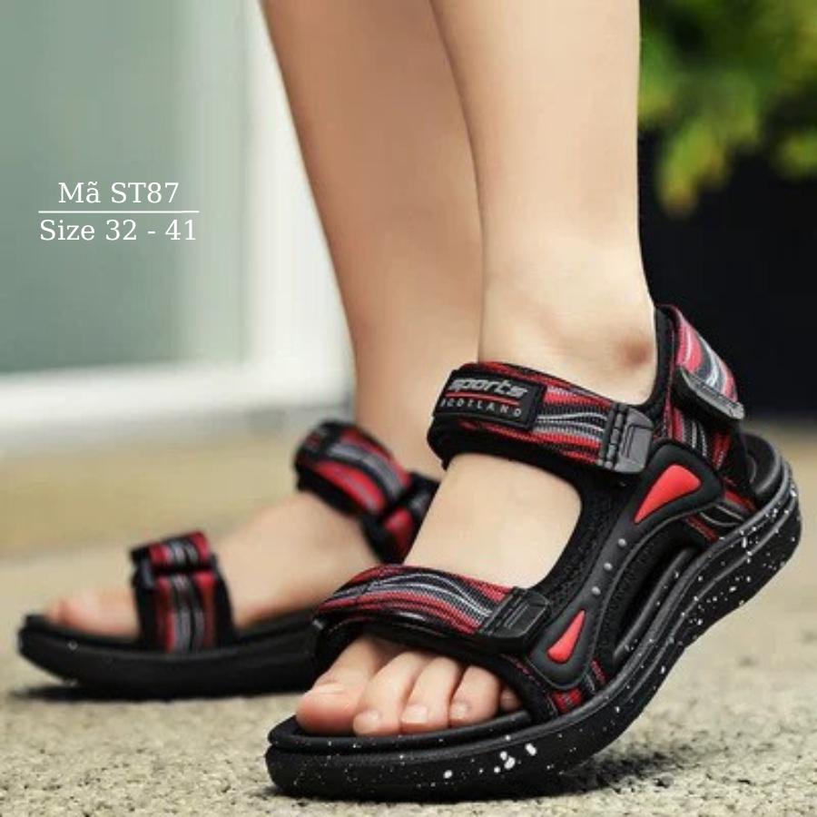 Giày sandal quai ngang cho bé trai 6 - 15 tuổi dép quai hậu trẻ em đi học đi chơi dáng thể thao năng động cá tính ST87