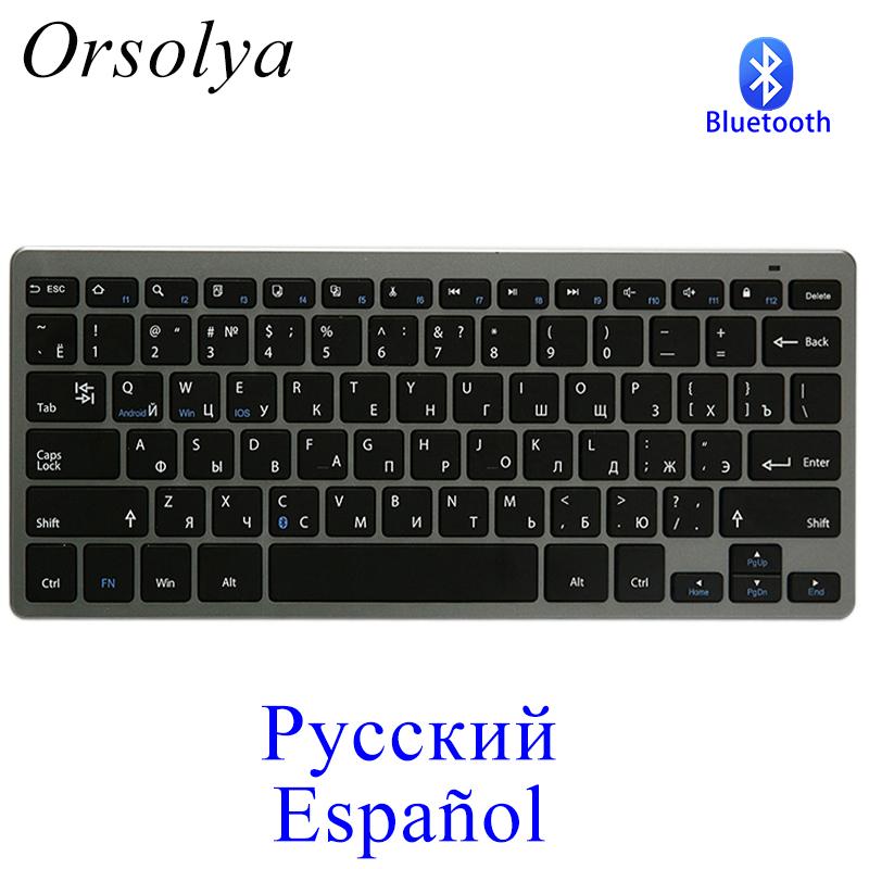 Bluetooth Không Dây Mini Bàn Phím Di Động Nga/Tây Ban Nha/Tiếng Ả Rập/Tiếng Anh Bố Trí Cho Máy Tính Bảng/Laptop/Điện Thoại Thông Minh/IOS/Windows/Android