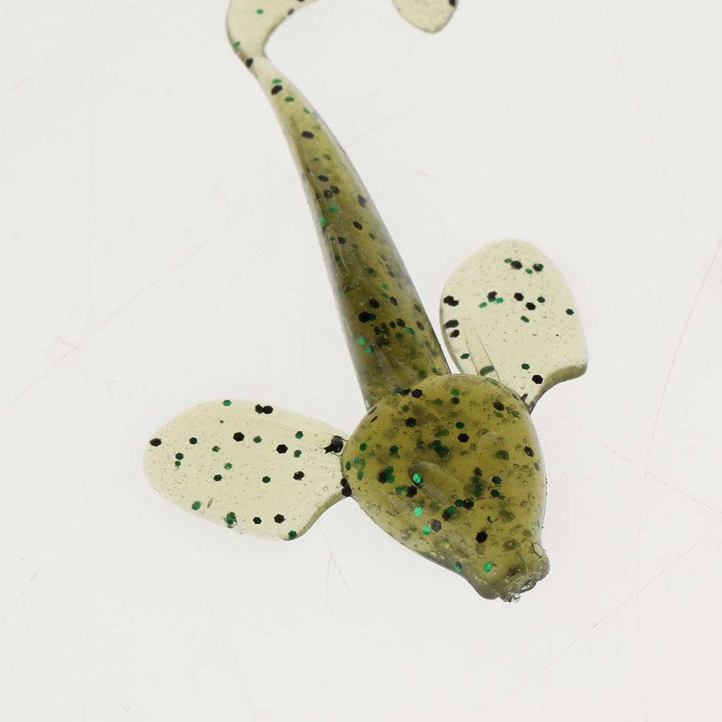 6x Plastic Fishing Lure Grub Worm Soft Bait for Bass Perch