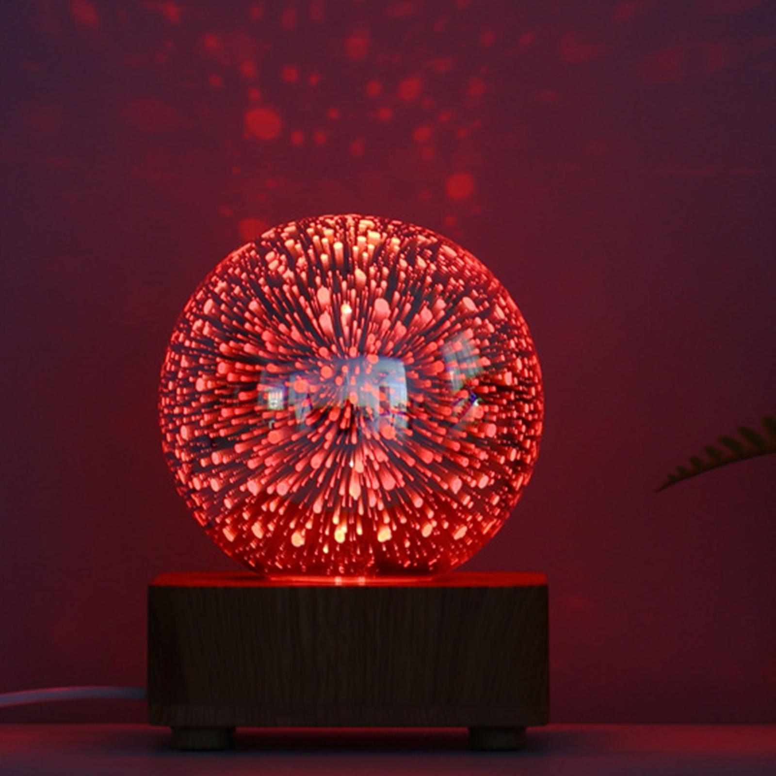 USB Powered LED 3D Glass Ball Night Light for Holiday Christmas Party Decor