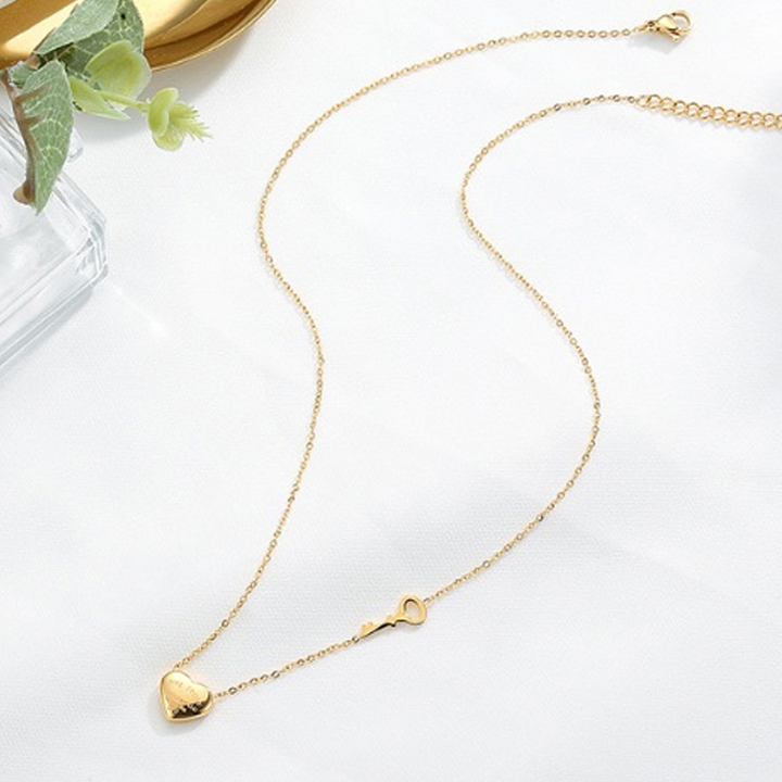 Dây chuyền nữ chìa khóa trái tim WDC514-2 Không đen không gỉ sét
