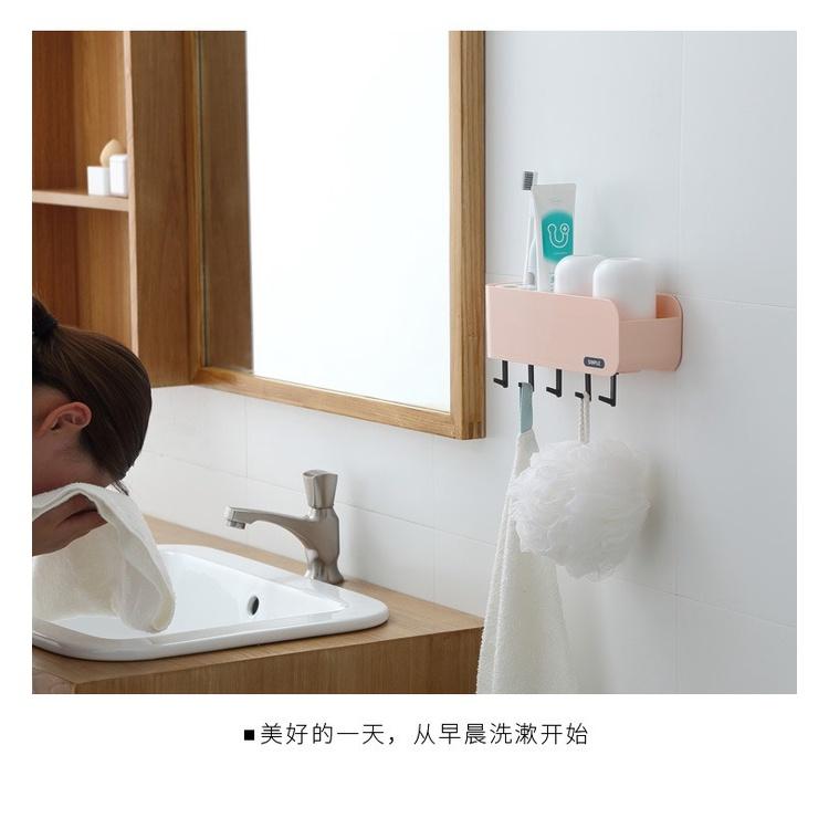 Giá Đỡ Bàn Chải Đánh Răng Có Móc Treo Tường Đa Năng Tiện Dụng Cho Nhà Tắm