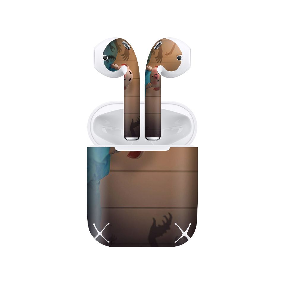 Miếng dán skin chống bẩn cho tai nghe AirPods in hình Heo con dễ thương - HEO2k19 - 038 (bản không dây 1 và 2)