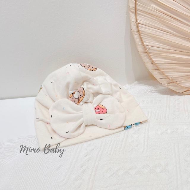 Mũ turban họa tiết bánh donut dễ thương cho bé MTB89 Mimo Baby