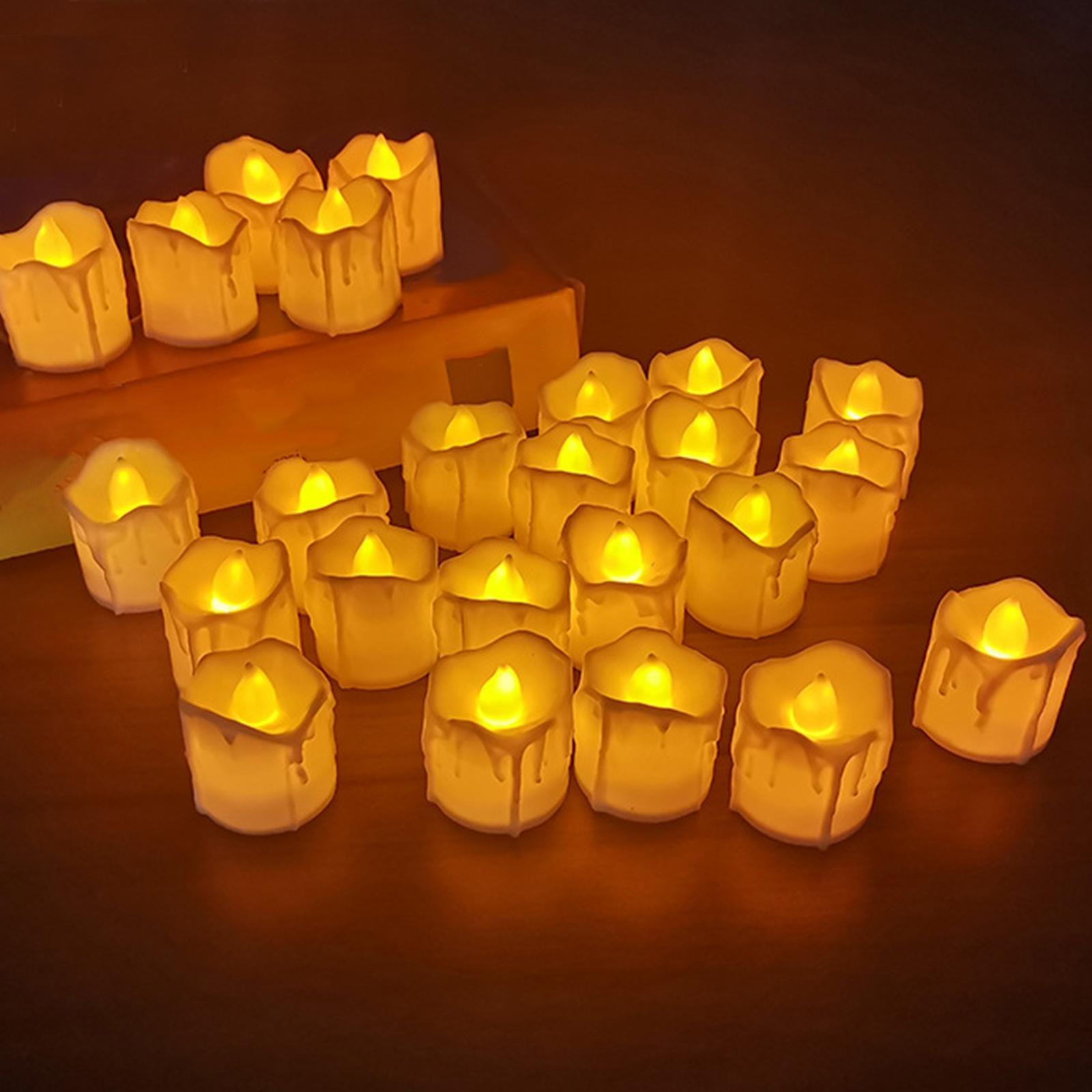 24Pcs Flameless Tea Lights Electric LED Tealights for Wedding Holiday Decor