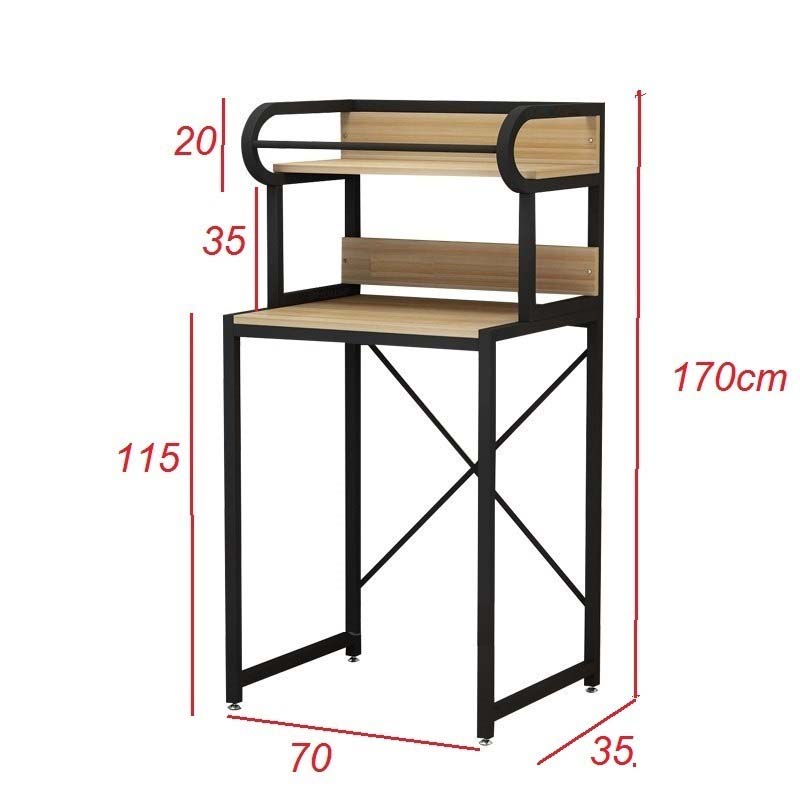 Kệ máy giặt 2 tầng cho máy cửa trên KMG05, loại khung thép sơn tĩnh điện chống bong tróc, gỗ lõi xanh phủ melamine chống nước, hàng được sản xuất tại Việt Nam