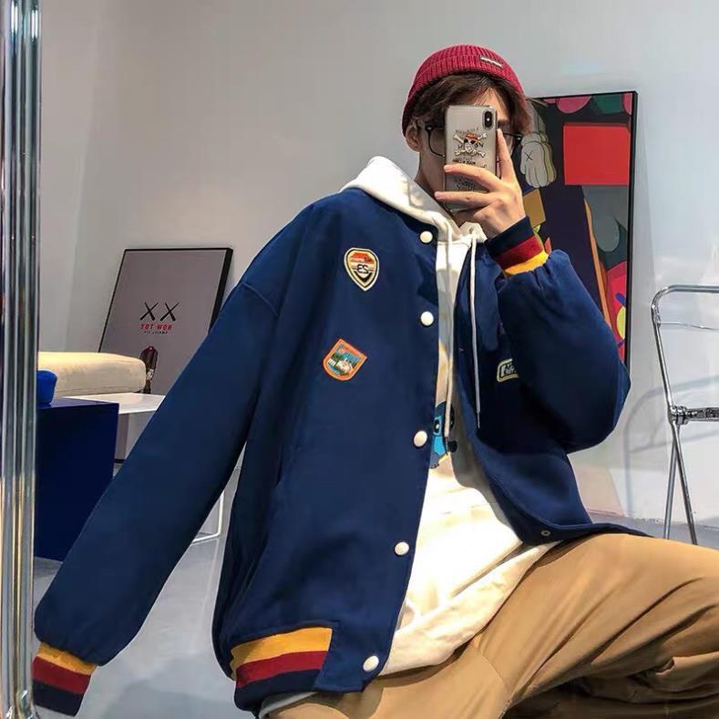Áo khoác bomber nỉ nam nữ Số 7 form rộng bóng chày unisex phong cáchthời trang kim gia
