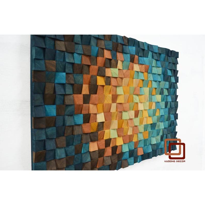 Tranh gỗ trang trí 3D SẮC MÀU (Wood mosaic) - (KÍCH THƯỚC 60x80cm)