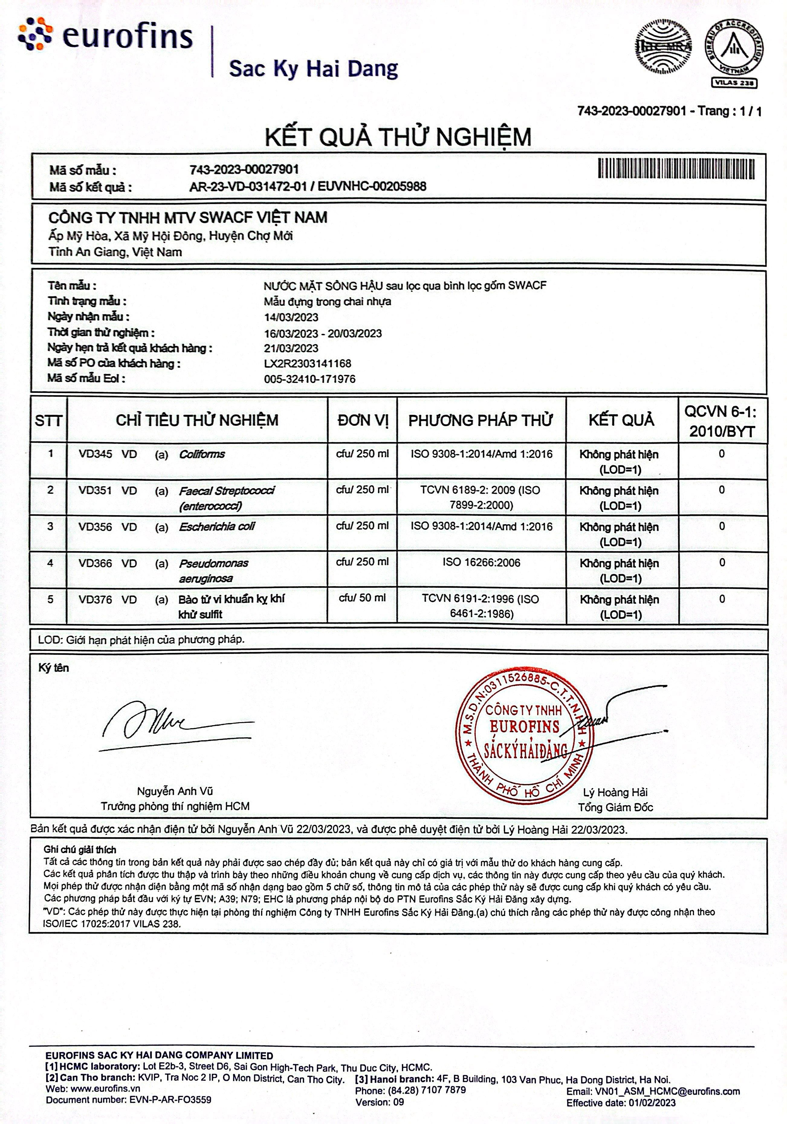 Bình lọc nước SWACF 16L CWF - Nano bạc | Công nghệ USA
