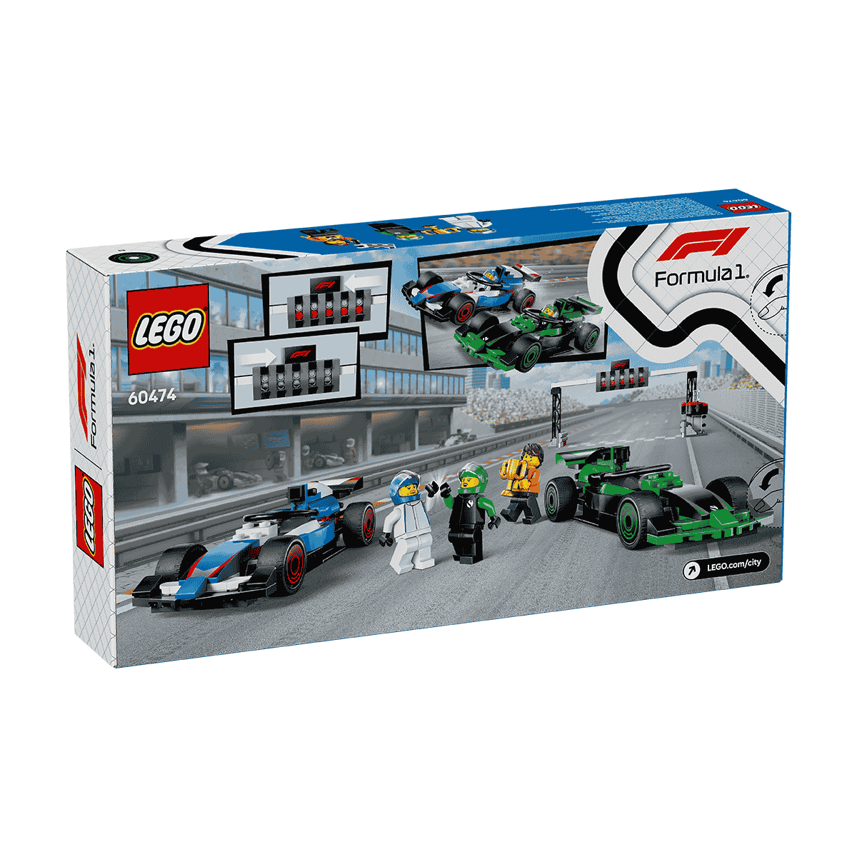 LEGO CITY 60474 Đồ Chơi Lắp Ráp Đường Đua F1- Xe Vcarb Và Sauber (313 chi tiết)