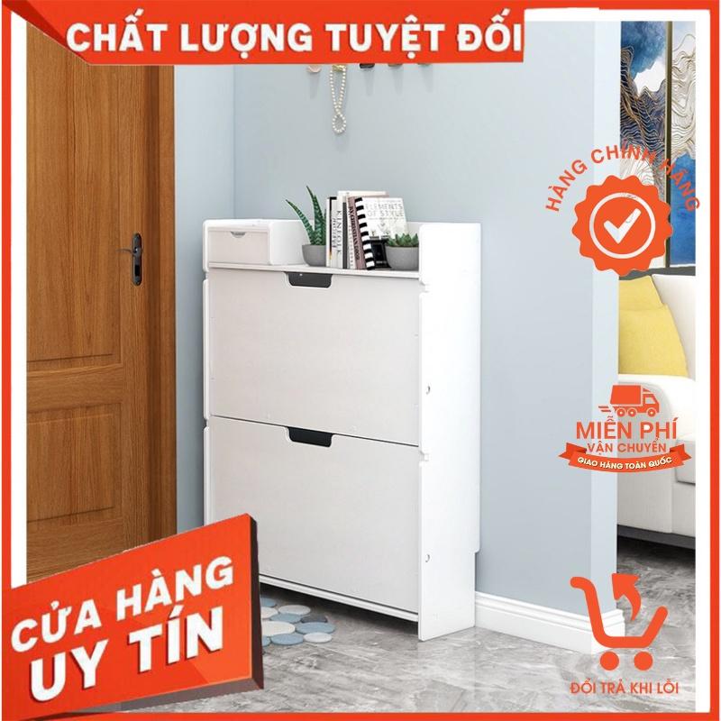 Tủ giày, tủ giày thông minh 2 tầng cánh kín cao cấp chất liệu gỗ nhựa - Win Decor