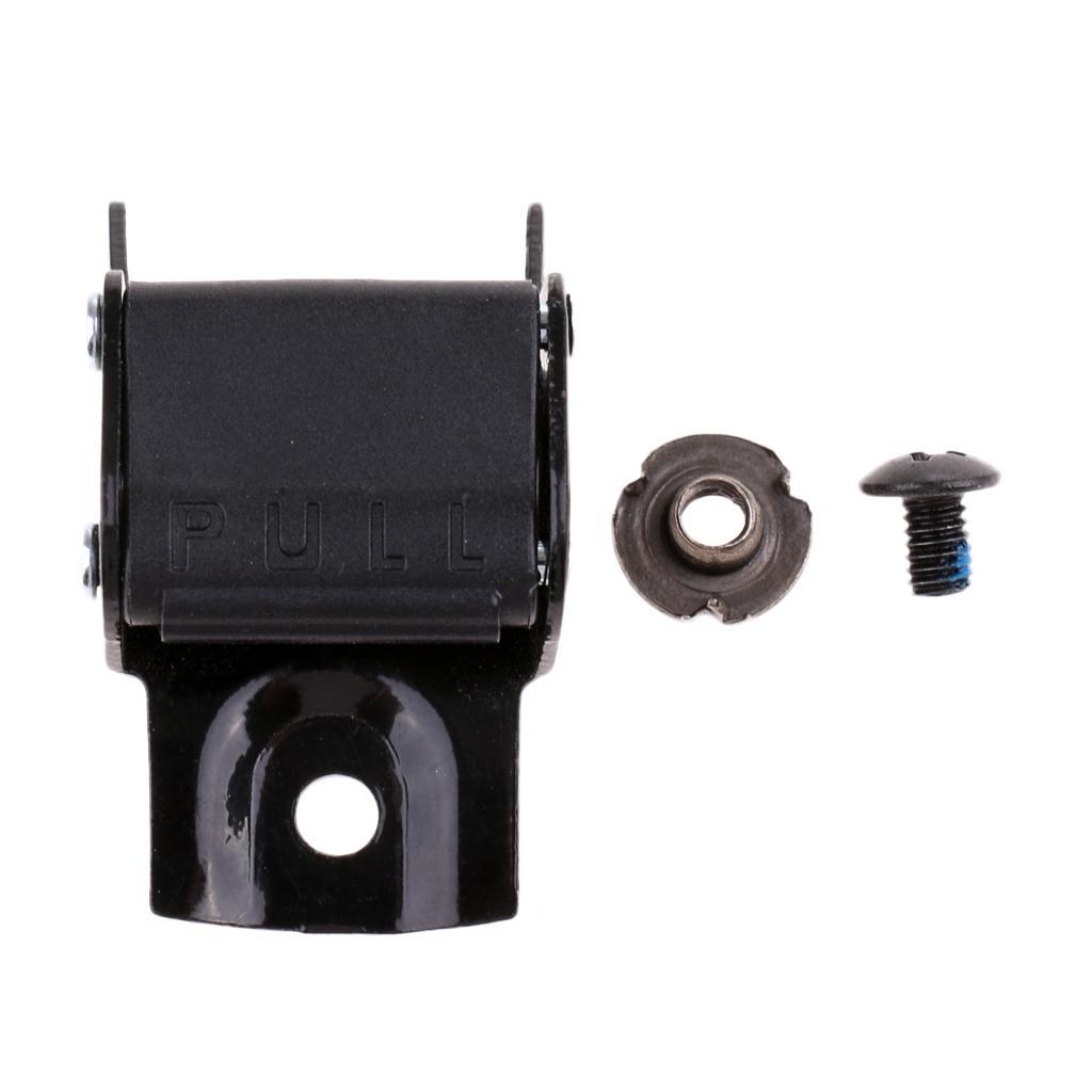 Black Metal Roller Skates Strap Buckle Replacement Clip with Screw and Nut Repair Kit