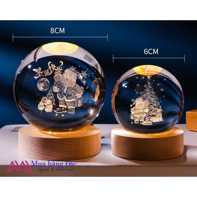 Bộ Quà Tặng Giáng Sinh 2022 Quả Cầu Pha Lê 3D LED Noen Mẫu 2