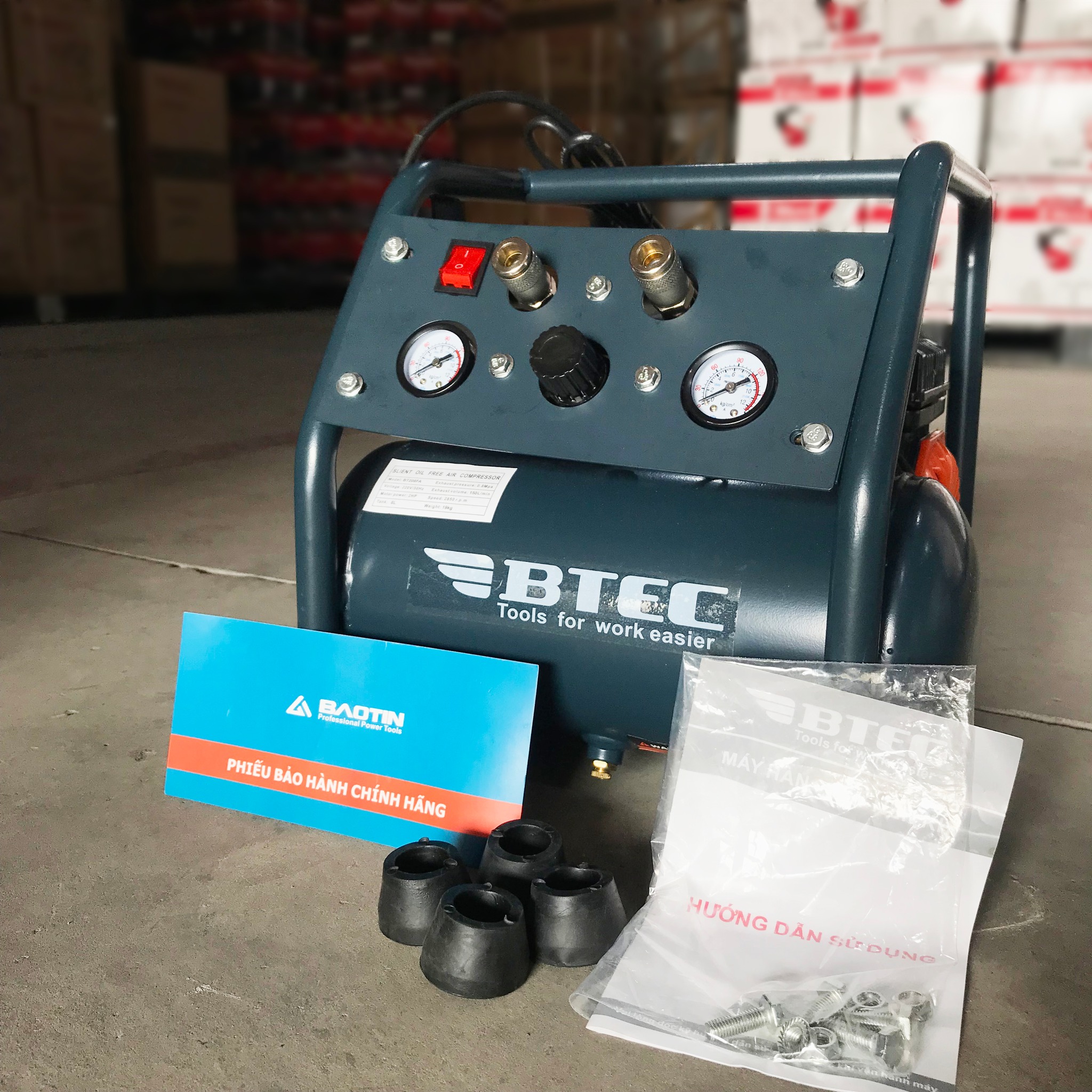 MÁY NÉN KHÍ 8L LÊN HƠI SIÊU NHANH BTEC BT208FA- HÀNG CHÍNH HÃNG