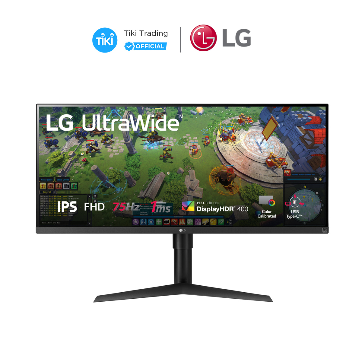 Màn hình máy tính LG UltraWide 34 IPS Full HD AMD FreeSync VESA DisplayHDR 400 sRGB 99% USB Type-C 34WP65G-B - Hàng chính hãng