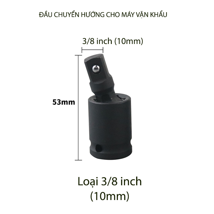 Đầu nối chuyển hướng dùng để cho các loại khẩu, cỡ 1/4-3/8-1/2 inch tùy chọn, bằng hợp kim thép CR-MO cứng bền