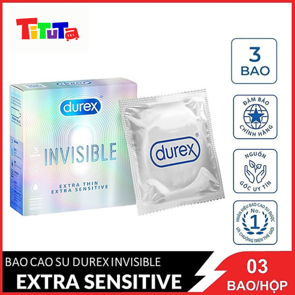 Bao cao su Durex Invisible extra sensitive  Hộp 3 cái