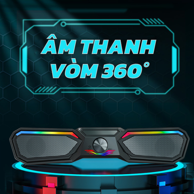 Loa Thanh Bluetooth Gaming Soundbar Có Led RGB Nổi Bật V197 Để Bàn Dùng Cho Máy Vi Tính PC, Laptop, Tivi + Tai nghe chụp tai cao cấp ( màu ngẫu nhiên )