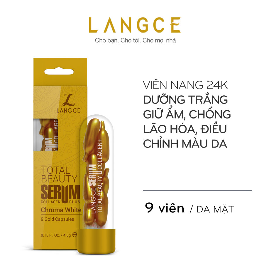 SERUM COLLAGEN+ ĐẸP DA VIÊN NANG VÀNG 24K LANGCE