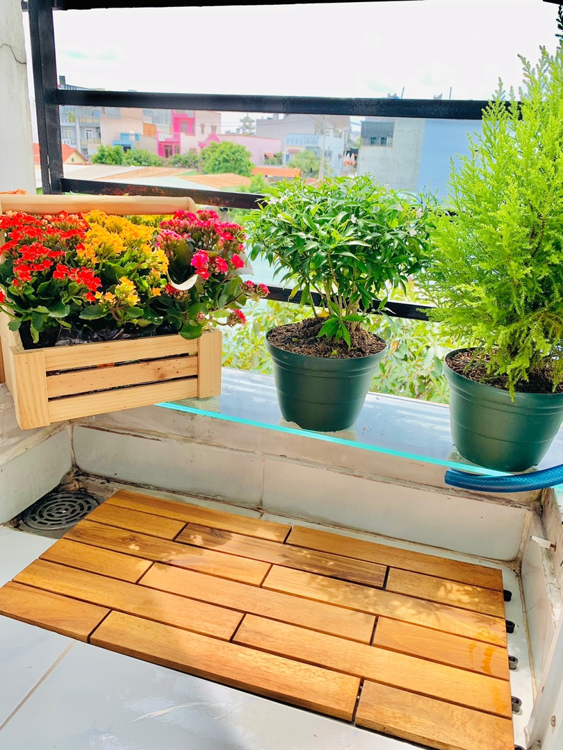 Vỉ Lót Sàn Ban Công Loại Dài 60cm Màu Vàng Thương Hiệu ANKAN Dùng Để Lót Ban Công Sân Vườn Sân Thượng Hành Lang Văn Phòng