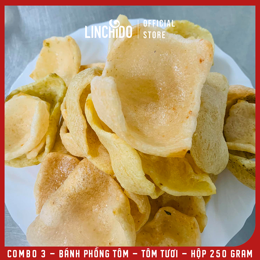 COMBO 3 Hộp - Bánh phồng Tôm Cà Mau - Tôm Tươi - NACAMA - Hộp 250 GRAM