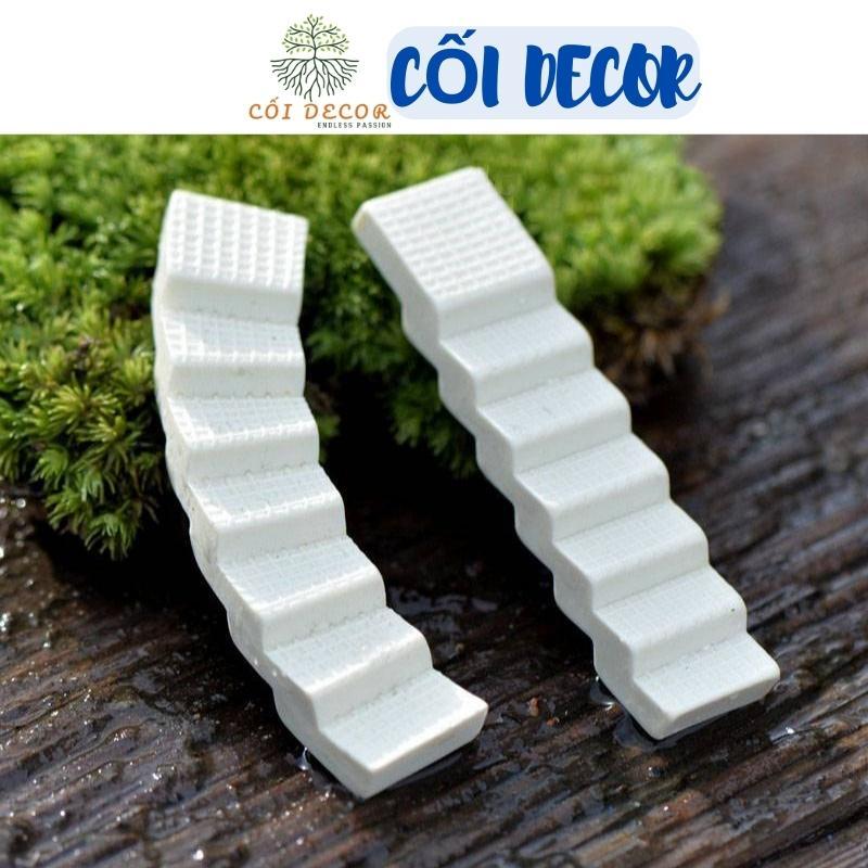 Tiểu cảnh mini ️ Terrarium ️ Cầu thang nhựa trang trí sen đá, sân vườn, bể cá, bể terrarium