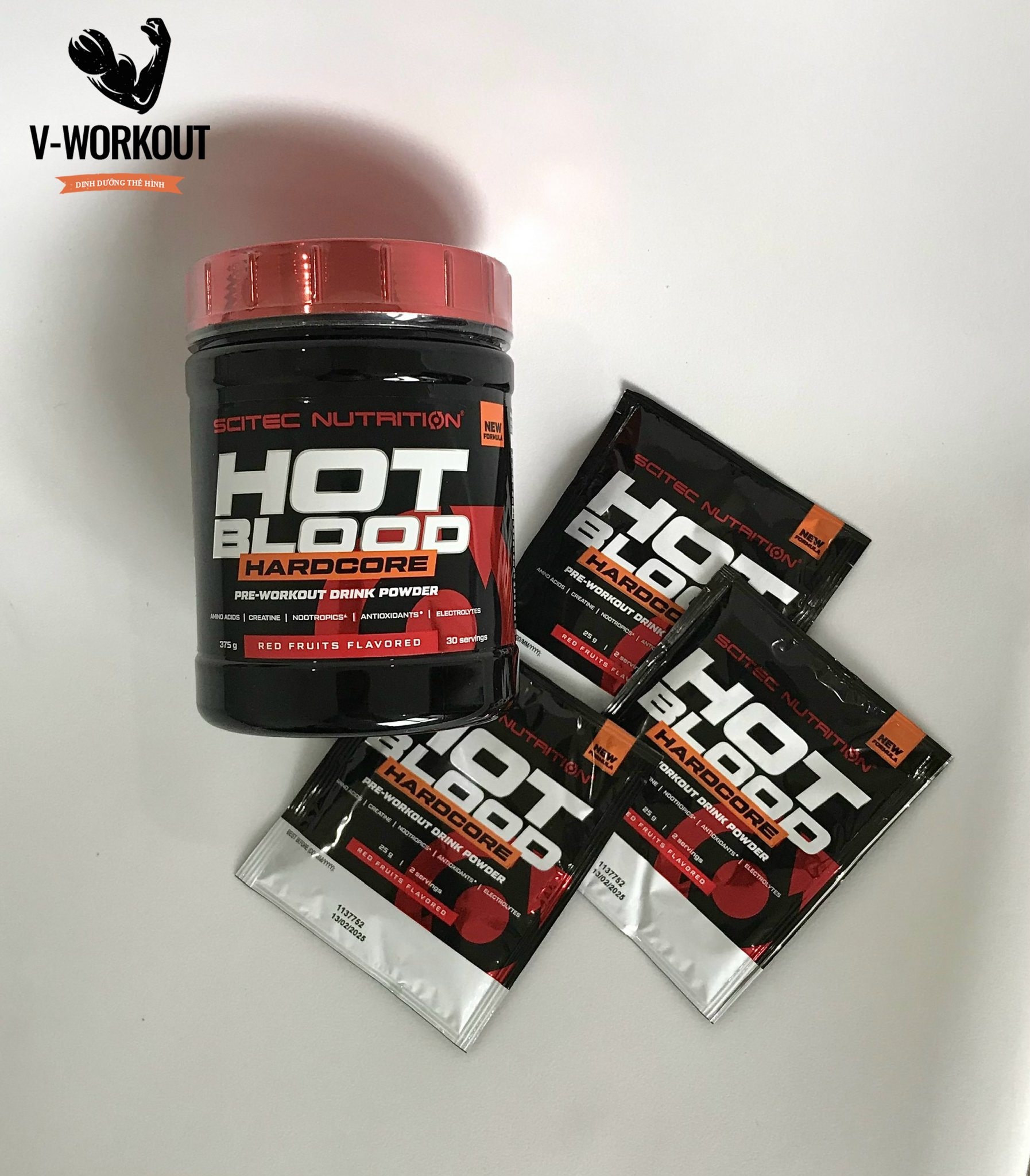 Pre-Workout | HOT BLOOD HARDCORE SCITEC| Hỗ trợ tập luyện, tăng sức mạnh, sức bền, sự tập trung, tập không kiệt sức