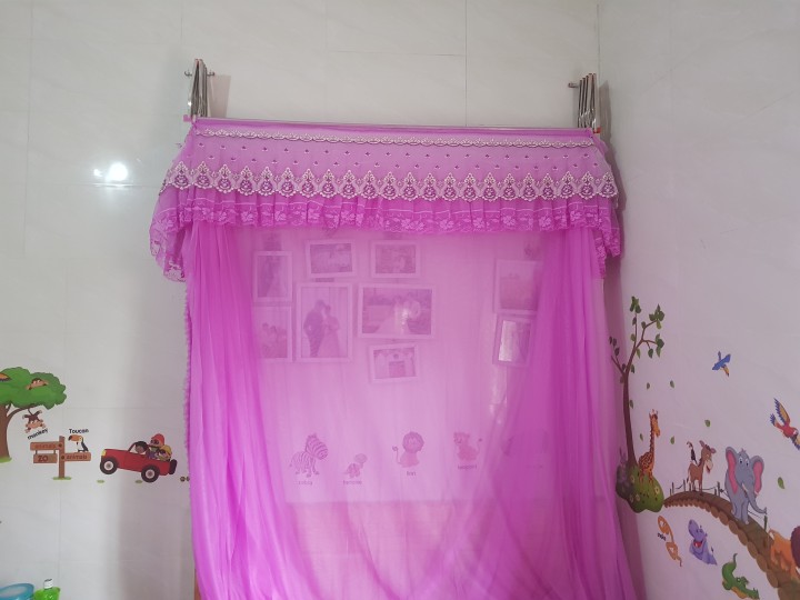 Màn - Mùng khung xếp gọn - màu trắng phối ren kiểu - Hàng cao cấp nhiều màu lựa chọn