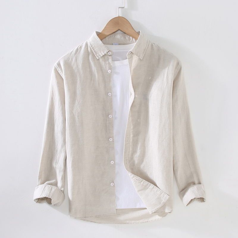 Sơ Mi Nam Đũi Linen Màu Trắng Đi Biển Đũi Việt MS08
