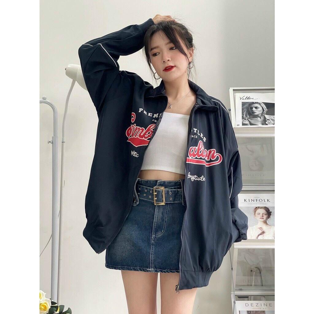 Áo Khoác Dù SIMBALION Chạy Viền Nam Nữ Ulzzang Unisex Form Rộng Bomber Jacket