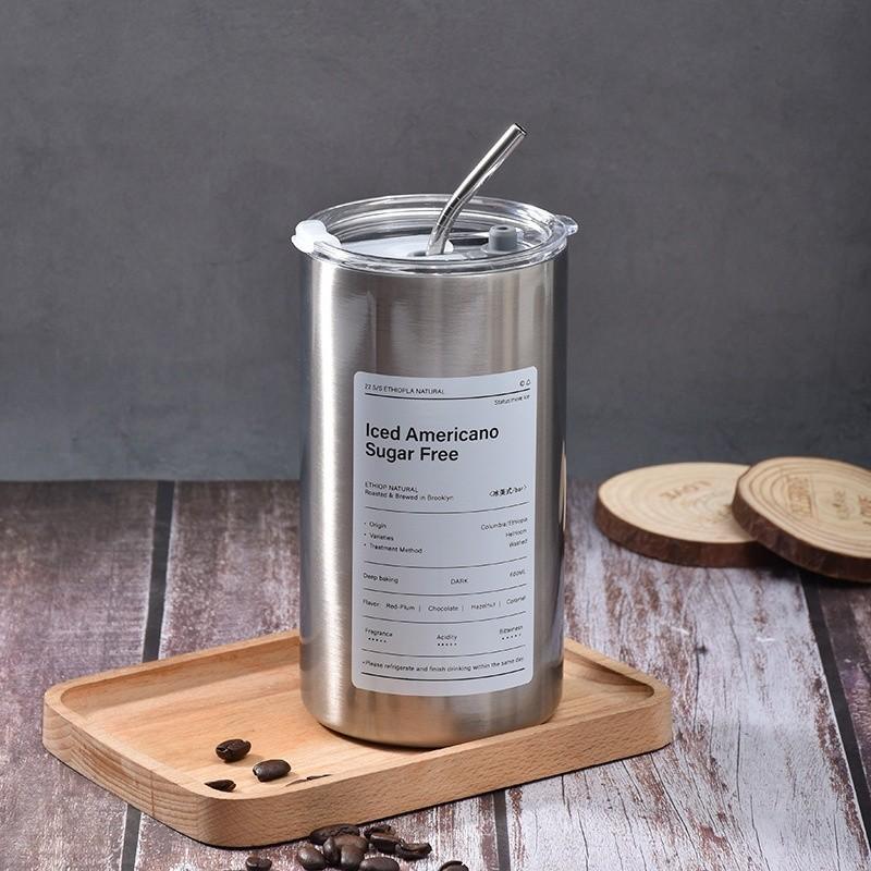 Cốc giữ nhiệt inox 600ml tặng kèm ống hút inox_ giaxuong247