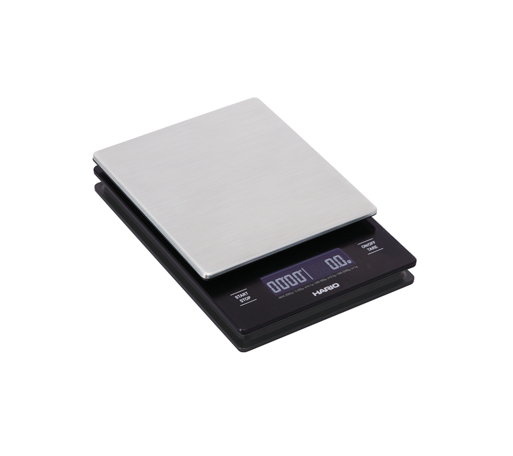 CÂN ĐIỆN TỬ BẤM THỜI GIAN HARIO SCALE V60 VSTM-2000 HSV STAINLESS STEEL